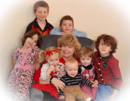 Nannie and her grandbabies 2013: Top: Damion, Jared. Left: Aurora. Right: Akuma. Lap: Eve, Eli, Cailyn. Nannie: Annette Vincent