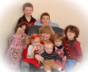 Nannie and her grandbabies 2013: Top: Damion, Jared. Left: Aurora. Right: Akuma. Lap: Eve, Eli, Cailyn. Nannie: Annette Vincent