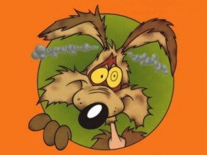 Willie Coyote after being blown up