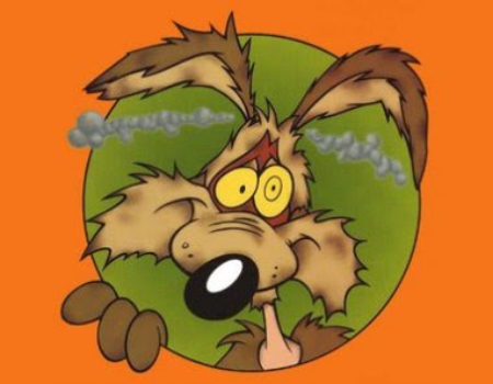 Willie Coyote after being blown up