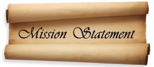 scroll with mission statement written on it