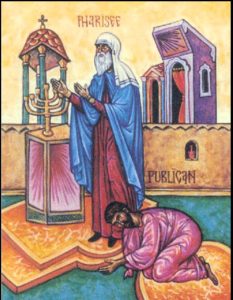 publican and Pharisee praying